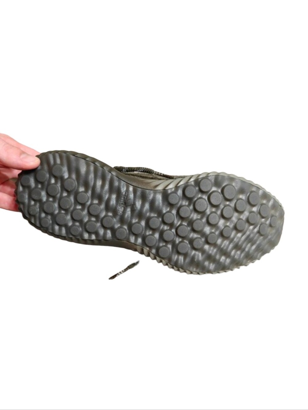 Adidas Alphabounce Men’s Olive Green Leather Runner Sneakers - Picture 5 of 8